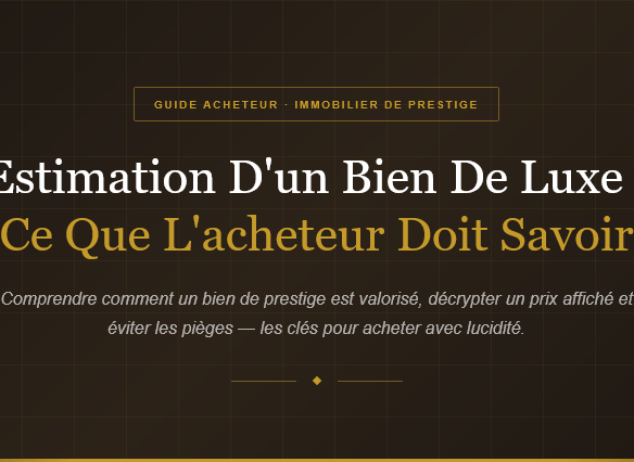 Comment décrypter le prix d'un bien de prestige et éviter les pièges ? Guide complet pour acheter une propriété de luxe avec lucidité. Propriétés Clovis.