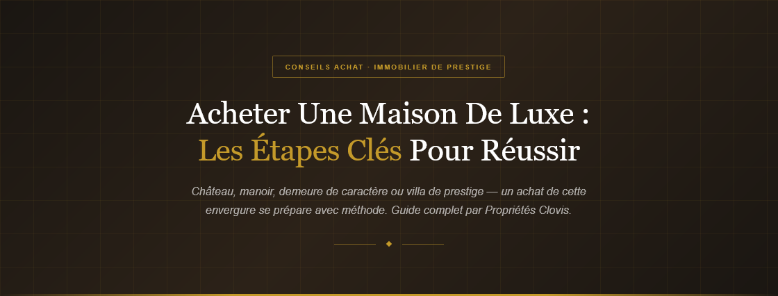 Toutes les étapes pour acheter une propriété de luxe : définir son projet, trouver le bien idéal, négocier et sécuriser sa transaction en toute sérénité.