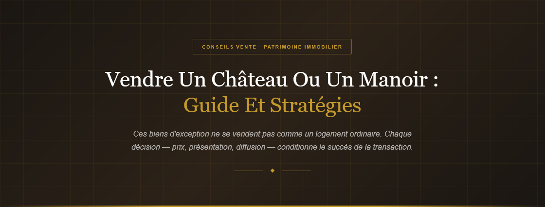 Découvrez comment valoriser et vendre efficacement un château ou manoir avec nos conseils experts en immobilier de prestige.