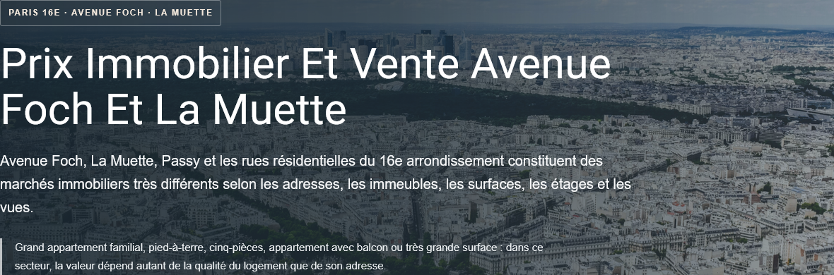 Prix immobilier avenue Foch et à La Muette : prix au m², appartements, écarts selon les adresses, estimation et conseils pour vendre son bien.