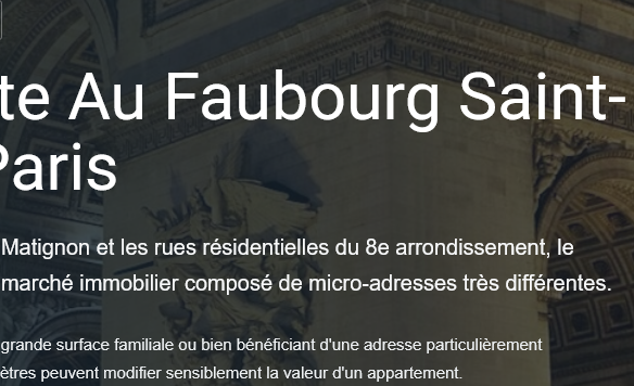 Prix immobilier au faubourg saint honoré  prix au m² rues et appartements recherchés estimation et conseils pour vendre son bien à paris Propriétés clovis